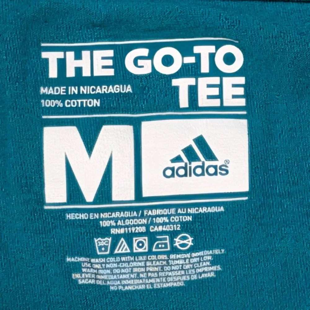 Adidas Mens Graphic T-Shirt Bundle 2 Pack Blue Teal Football Logo Medium
